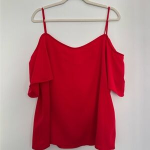 BP Red Cold Shoulder Blouse